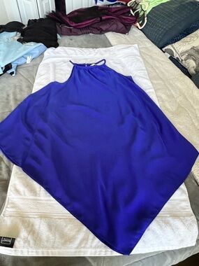 RACHEL Rachel Roy Royal Blue Satin Midi Dress